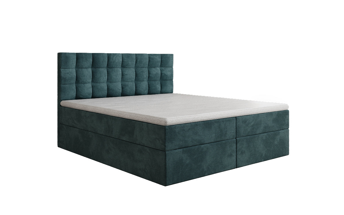 Como box spring bed in corduroy with storage