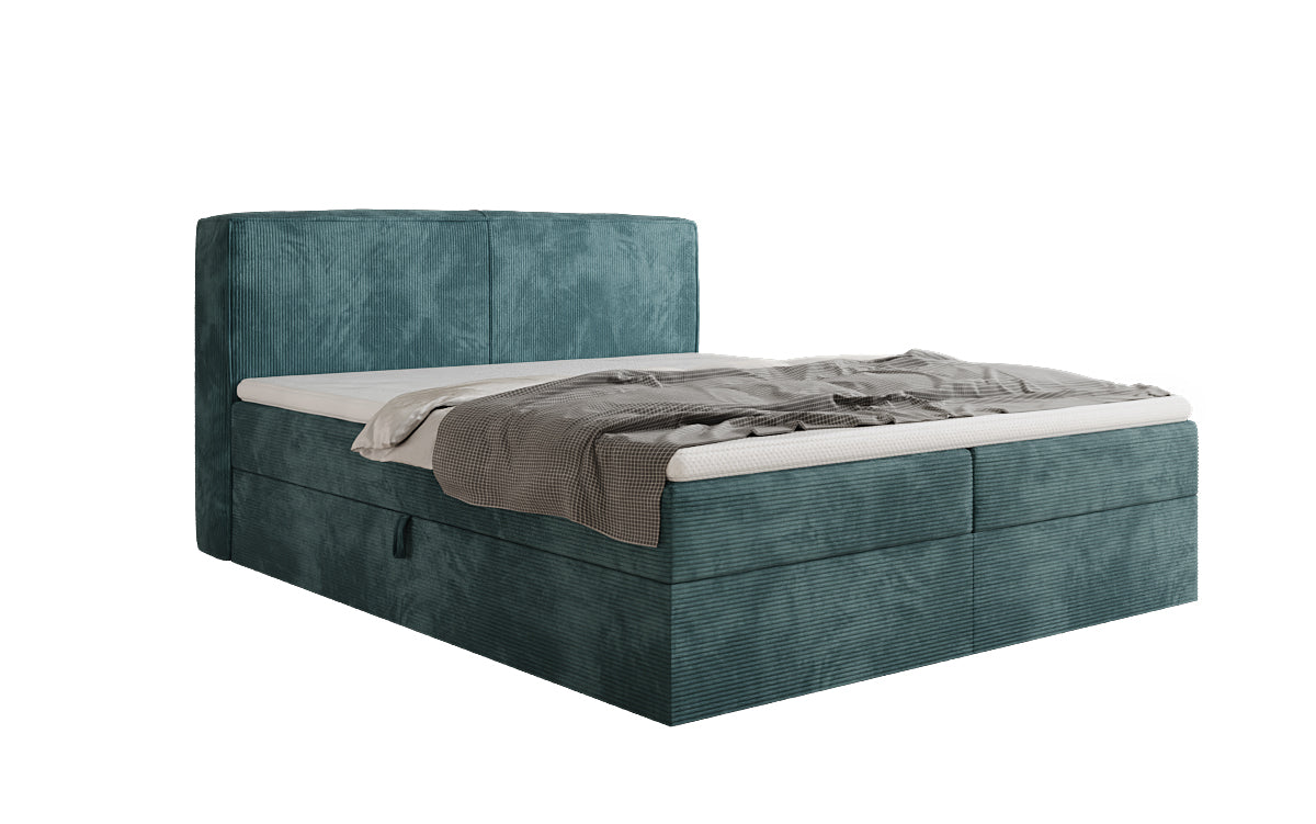 Box spring bed Marea in Corduroy with storage space