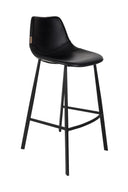 Franky bar stool set of 2 – made of faux leather in Black