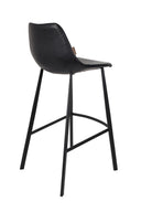 Franky bar stool set of 2 – made of faux leather in Black