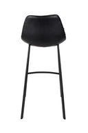 Franky bar stool set of 2 – made of faux leather in Black