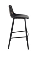 Franky bar stool set of 2 – made of faux leather in Black