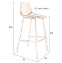 Franky bar stool set of 2 – made of faux leather in Black