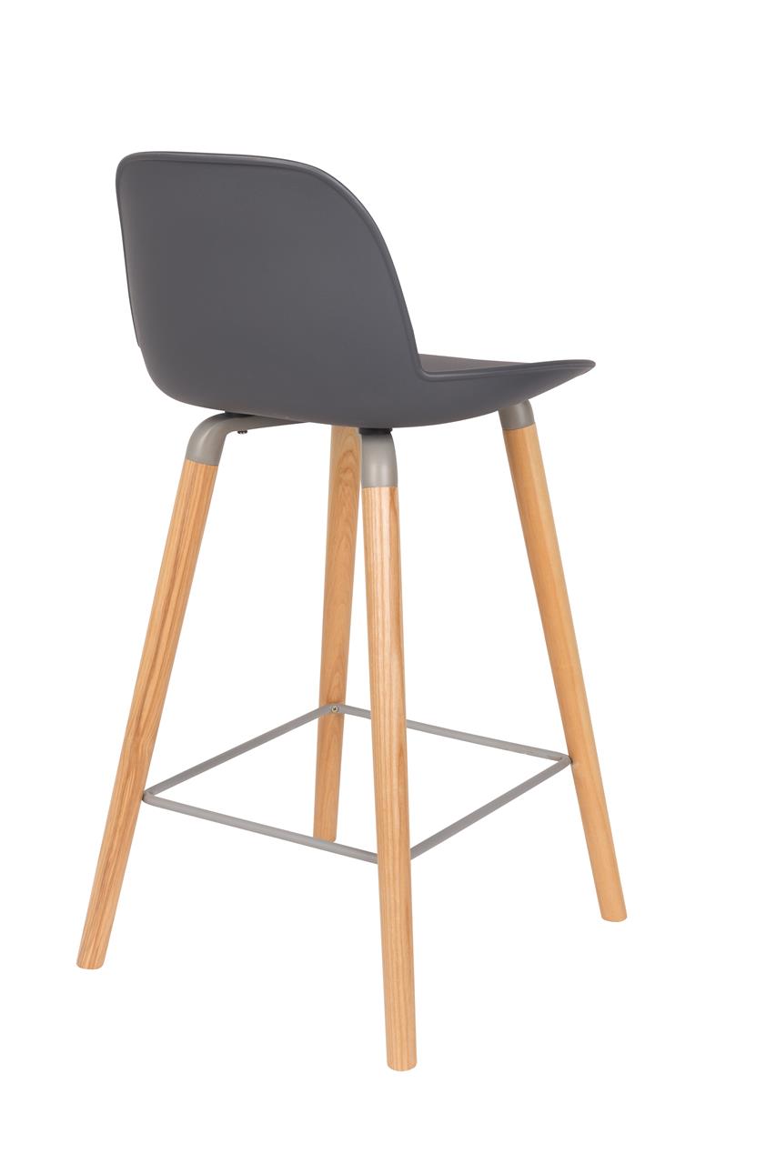 Bar stool Albert Kuip set of 2 – made of polypropylene plastic in Gray
