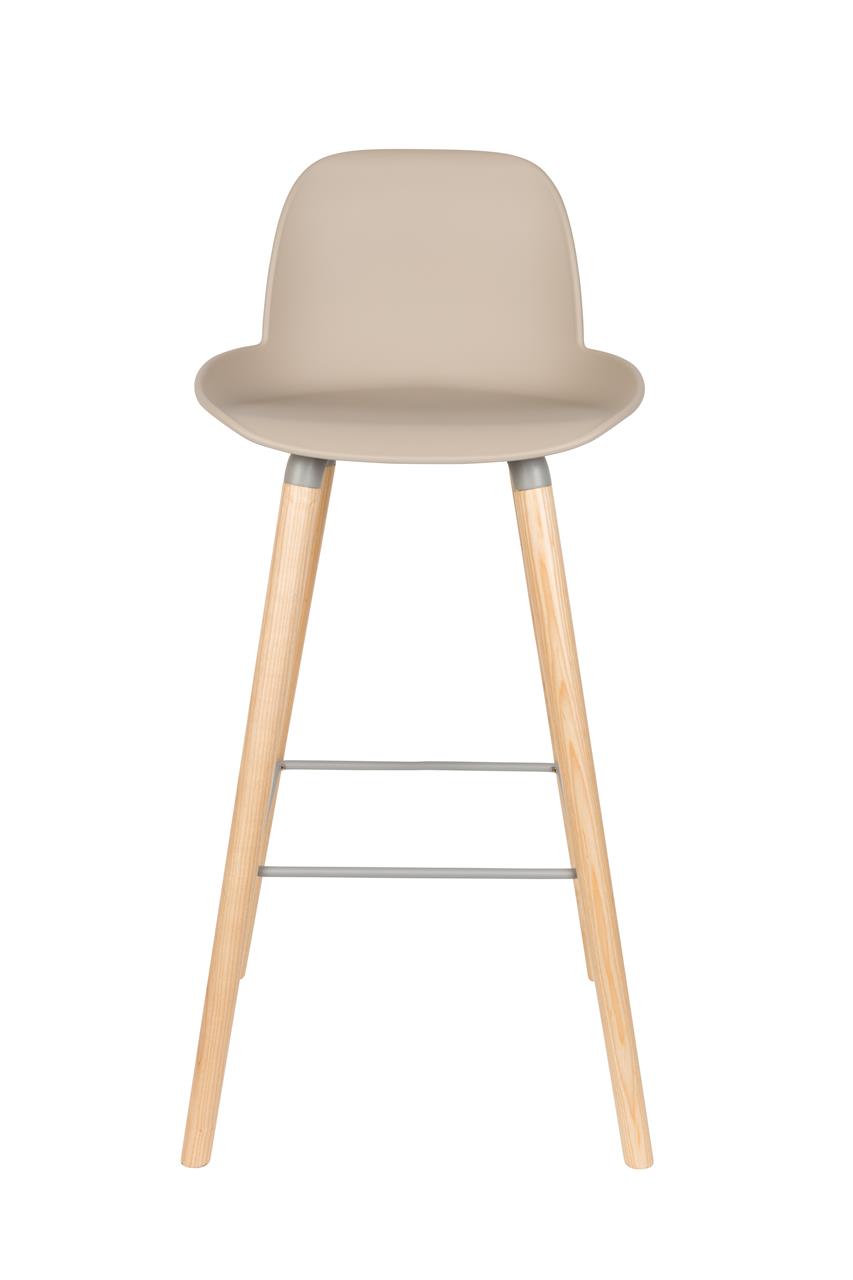 Bar stool Albert Kuip set of 2 – made of polypropylene plastic in Taupe
