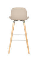 Bar stool Albert Kuip set of 2 – made of polypropylene plastic in Taupe