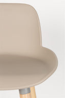 Bar stool Albert Kuip set of 2 – made of polypropylene plastic in Taupe