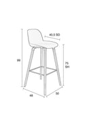 Bar stool Albert Kuip set of 2 – made of polypropylene plastic in Taupe