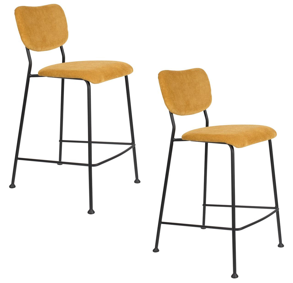 Bar stool Benson set of 2 – made of Corduroy in two colors