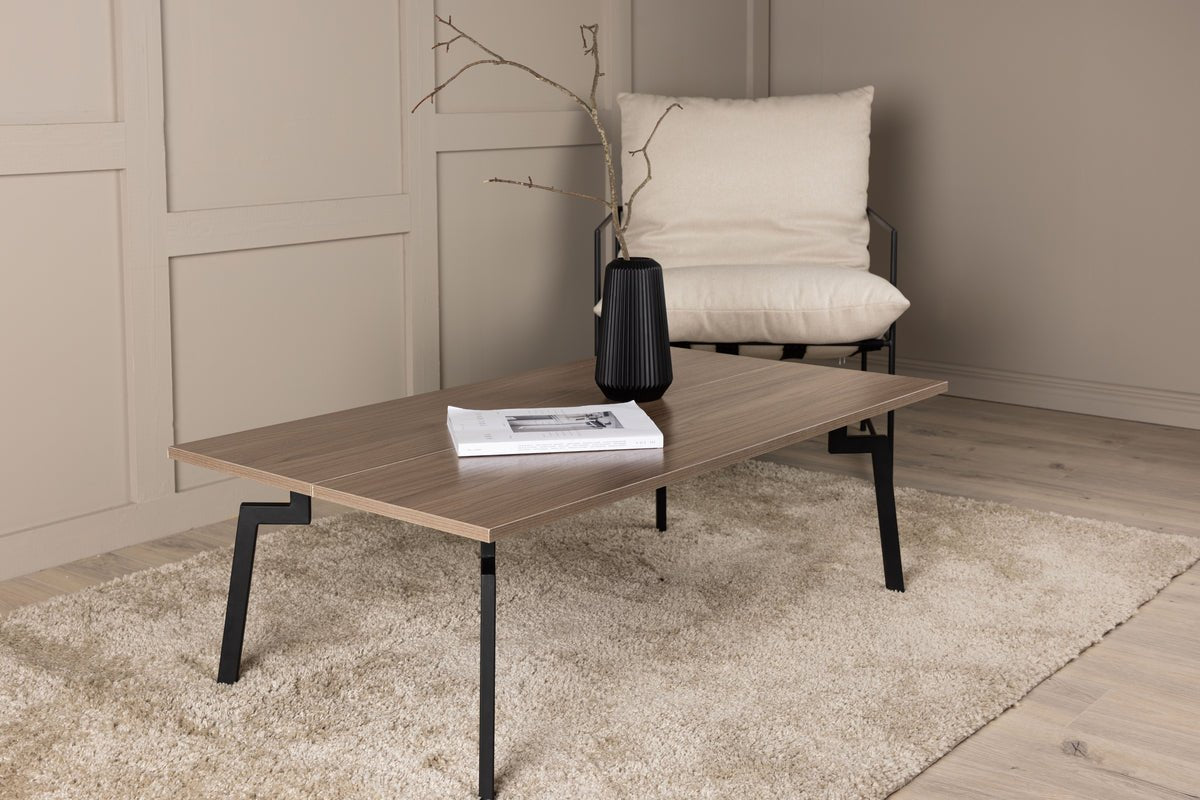 Coffee table Hator - with steel frame and walnut look