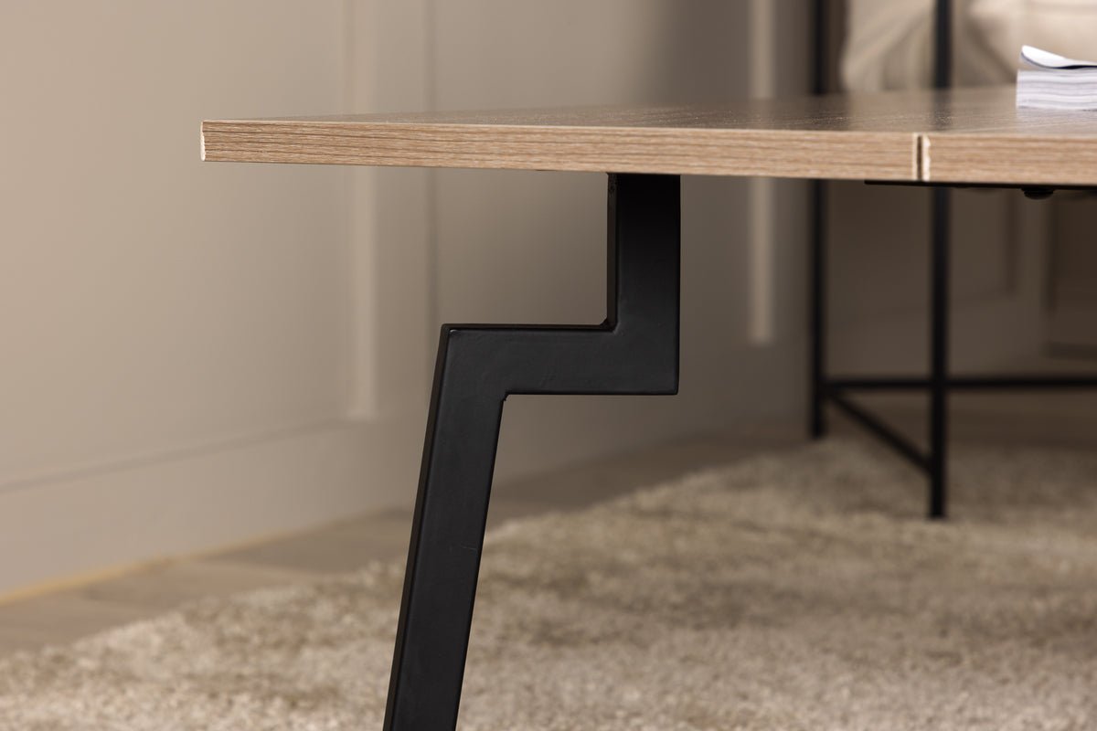 Coffee table Hator - with steel frame and walnut look