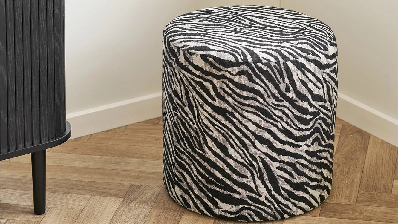 Kim side stool - in zebra look