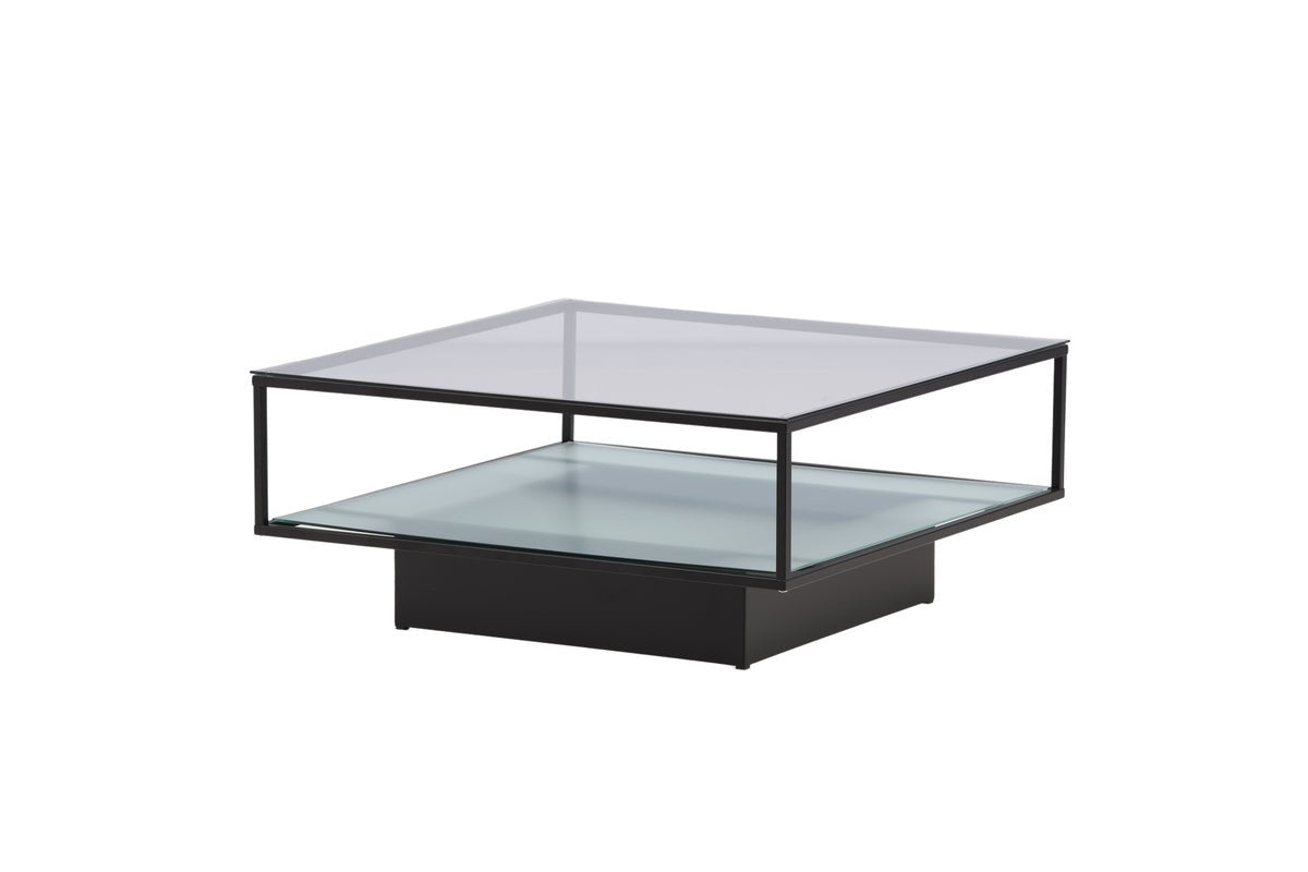 Coffee Table Lanera - with Glass Surfaces and Steel Frame