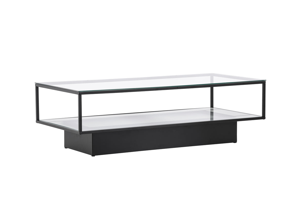 Coffee Table Lanera - with Glass Surfaces and Steel Frame