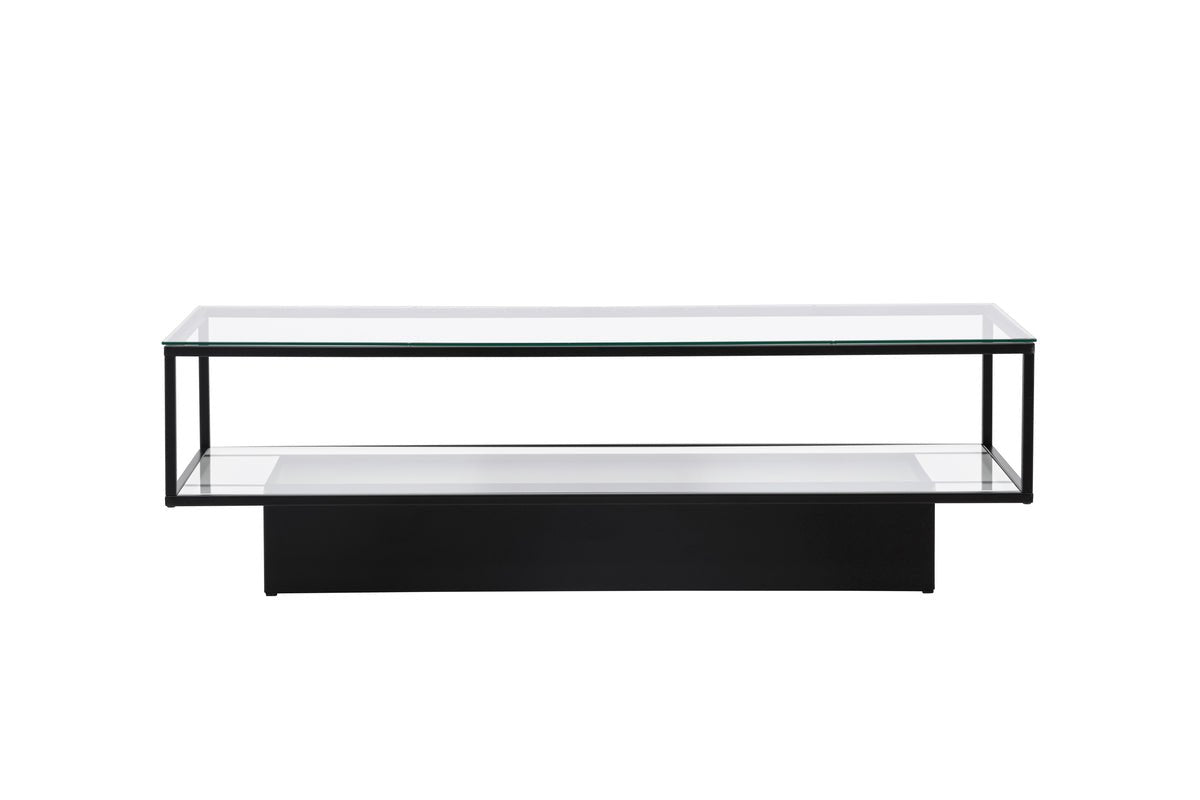 Coffee Table Lanera - with Glass Surfaces and Steel Frame