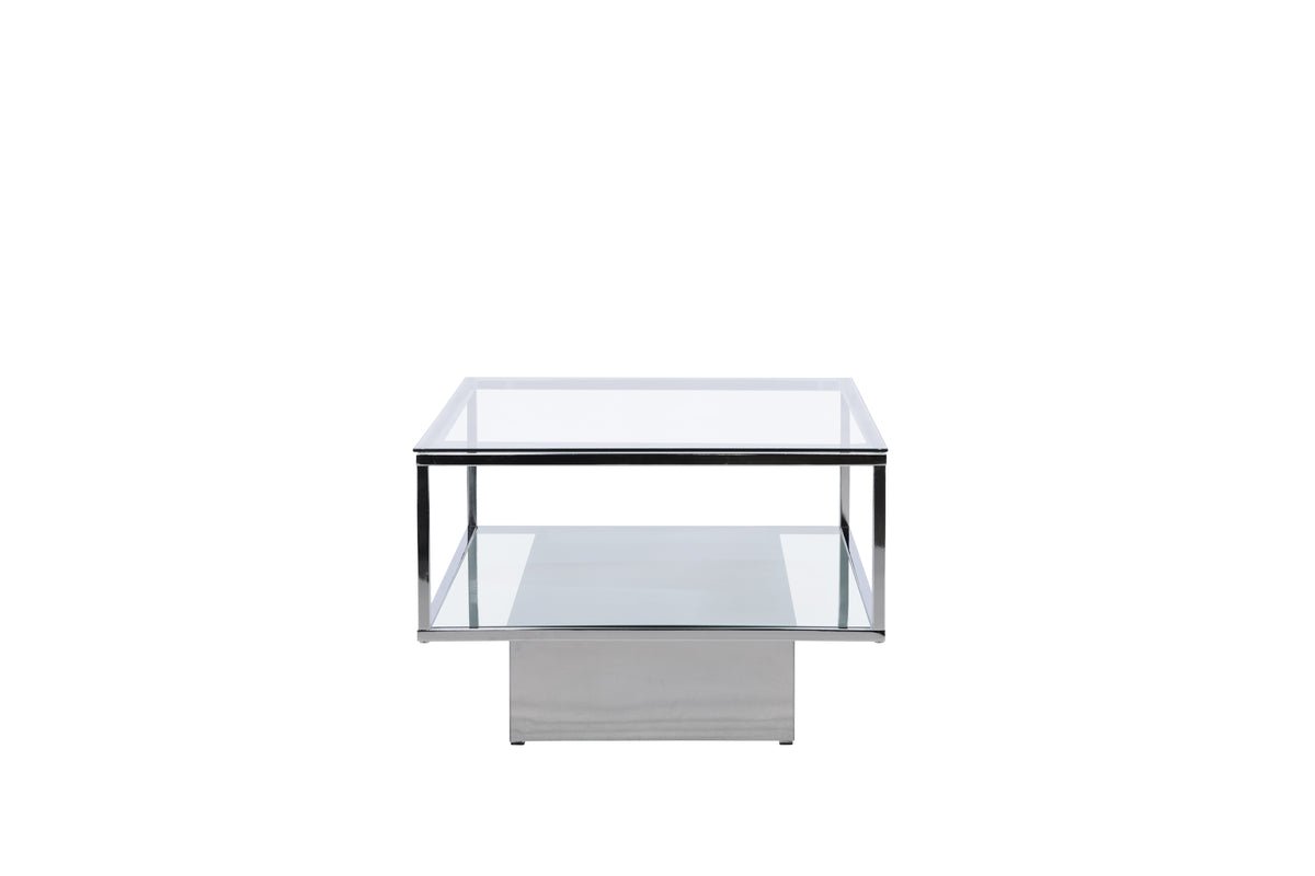 Coffee Table Lanera - with Glass Surfaces and Steel Frame