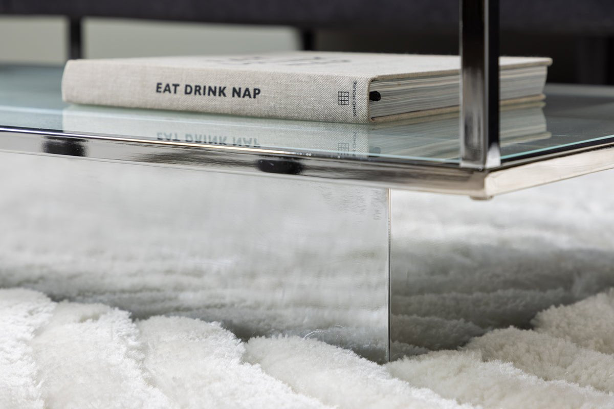 Coffee Table Lanera - with Glass Surfaces and Steel Frame