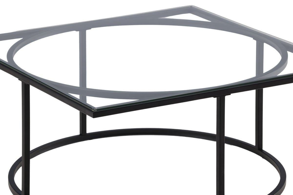 Coffee table Jordo - in two sizes with glass top