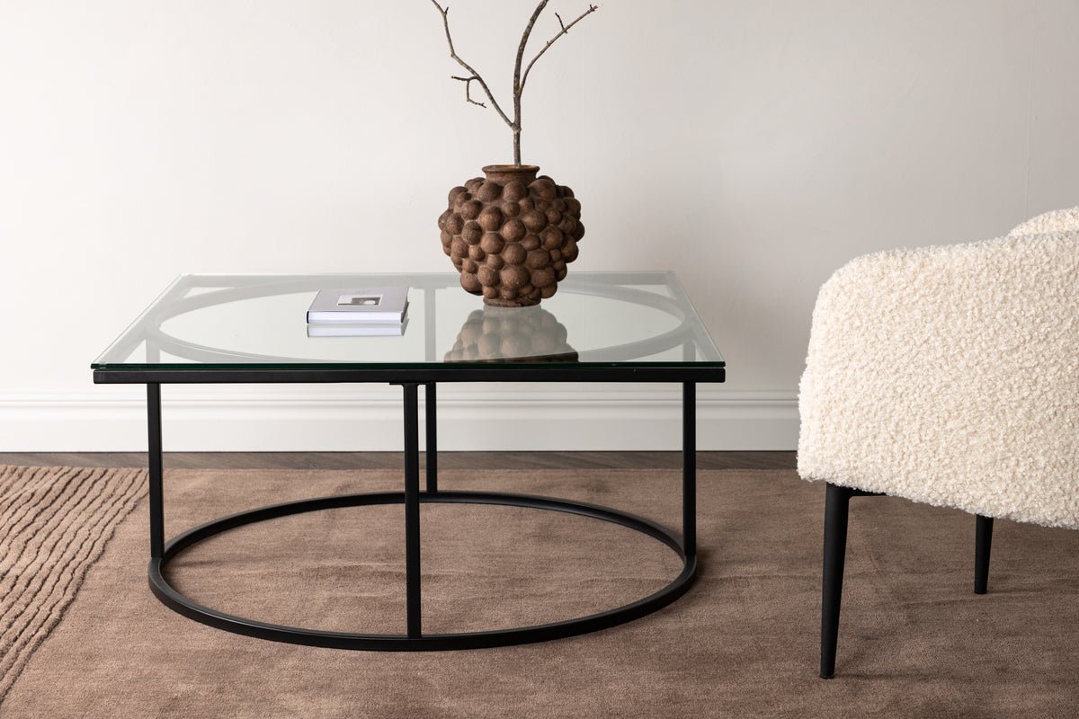 Coffee table Jordo - in two sizes with glass top
