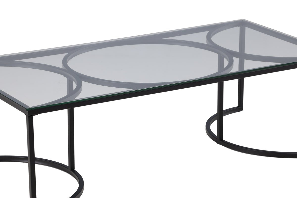 Coffee table Jordo - in two sizes with glass top