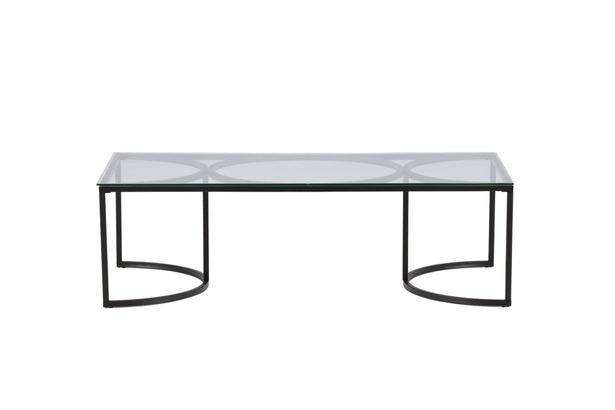 Coffee table Jordo - in two sizes with glass top