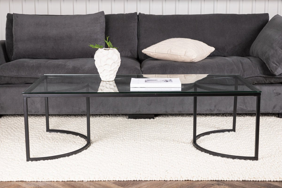 Coffee table Jordo - in two sizes with glass top