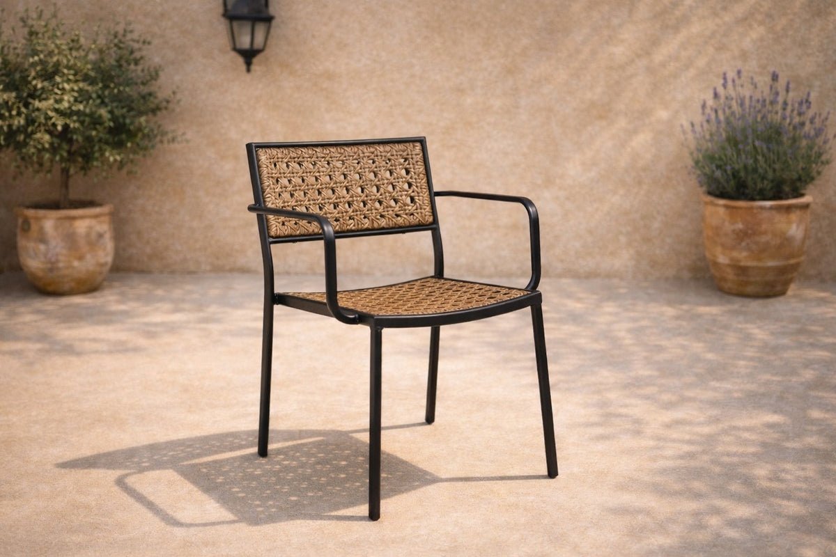 Set of 4 - Garden Chair Marave made of Rattan including Cushion