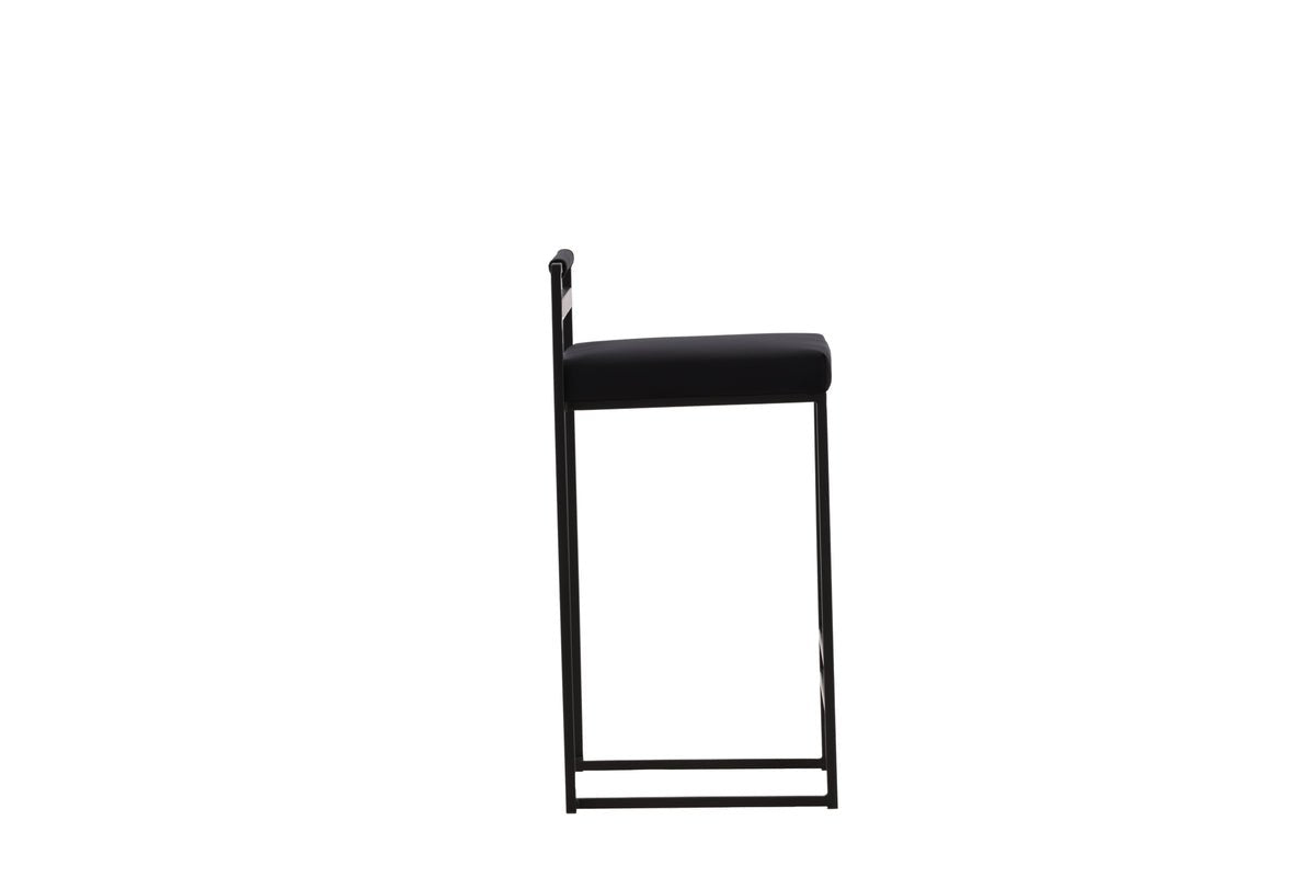 2-piece set - Bar stool Ophelia with black velvet