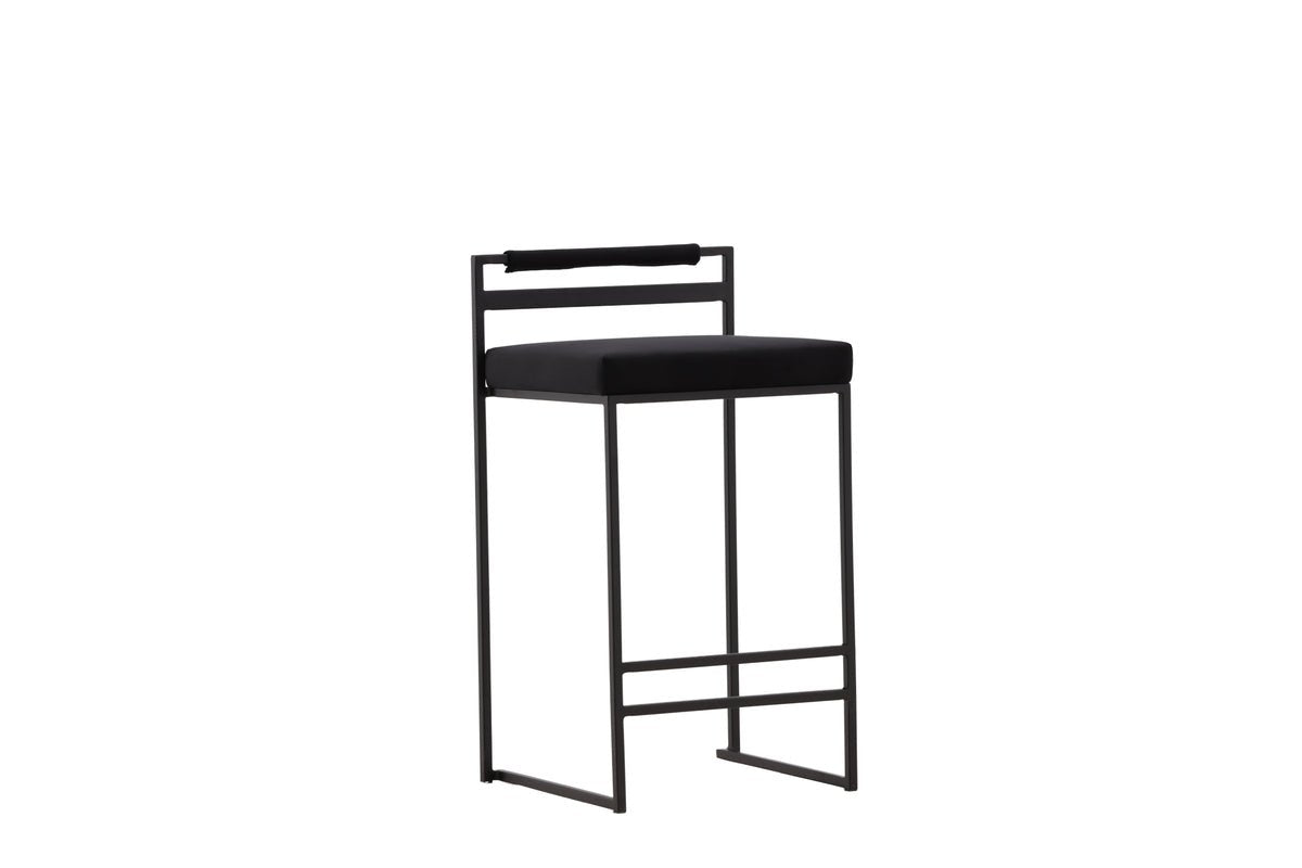 2-piece set - Bar stool Ophelia with black velvet