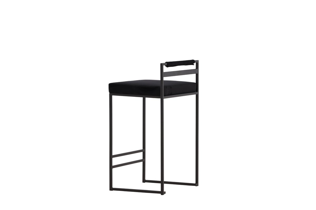 2-piece set - Bar stool Ophelia with black velvet