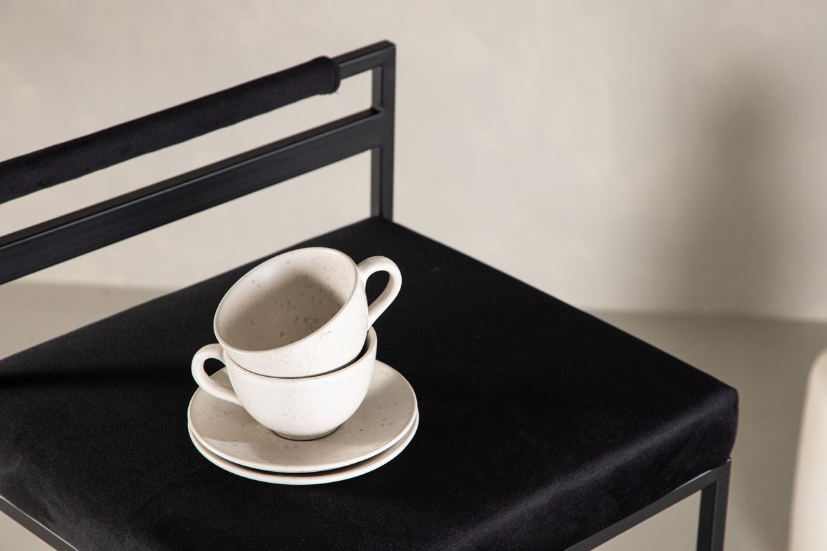 2-piece set - Bar stool Ophelia with black velvet