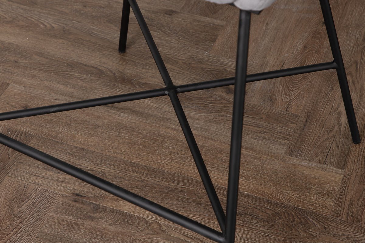 Bar stool Viola - made of metal with dark gray velvet upholstery