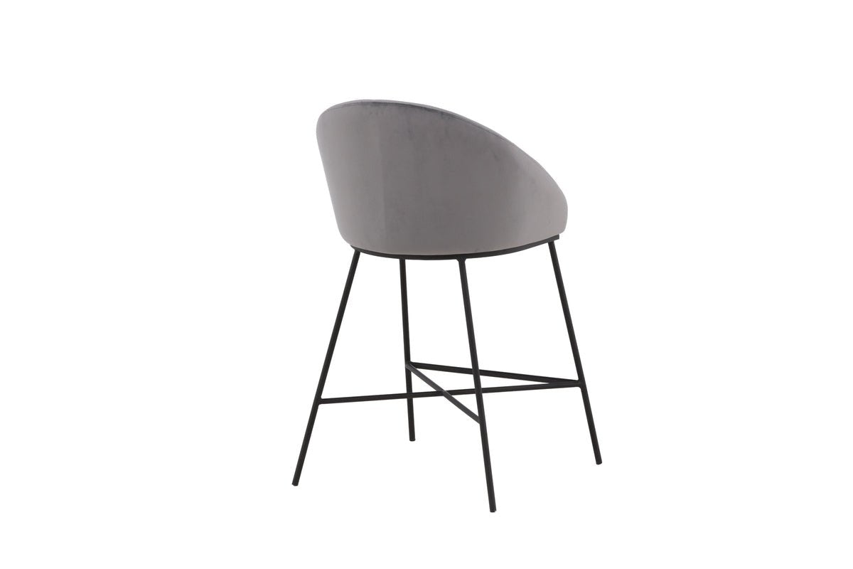 Bar stool Viola - made of metal with dark gray velvet upholstery