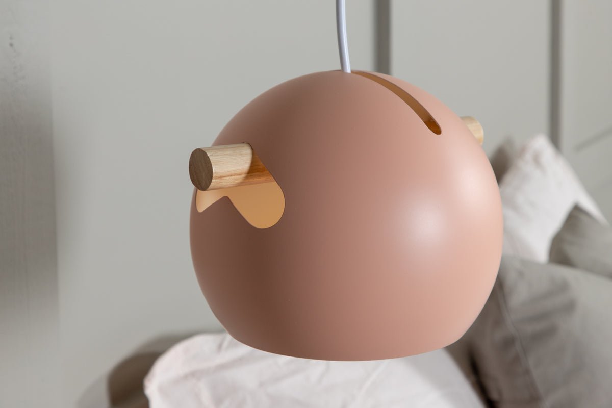 Pendant Light "Serengeti" – Trendy Old Rose with Walnut Details