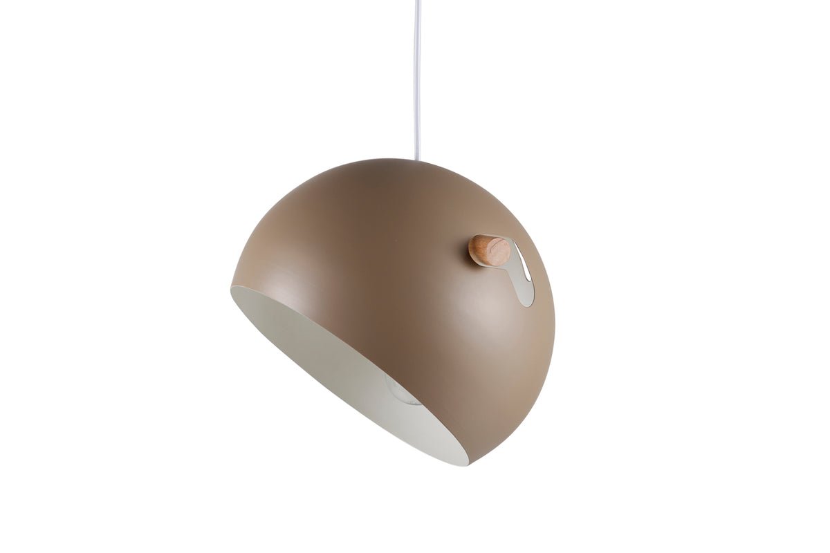 Pendant Light "Serengeti" – Warm Beige Tone with Walnut Details