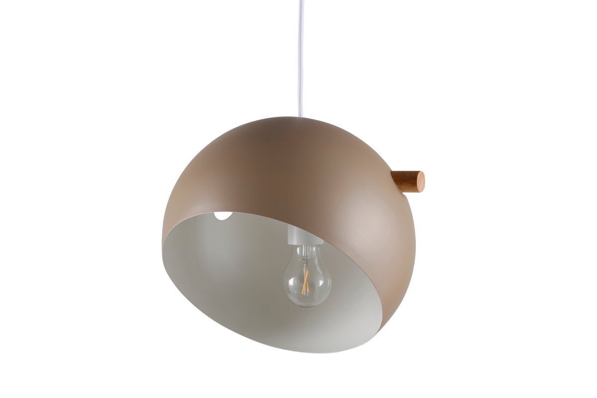 Pendant Light "Serengeti" – Warm Beige Tone with Walnut Details