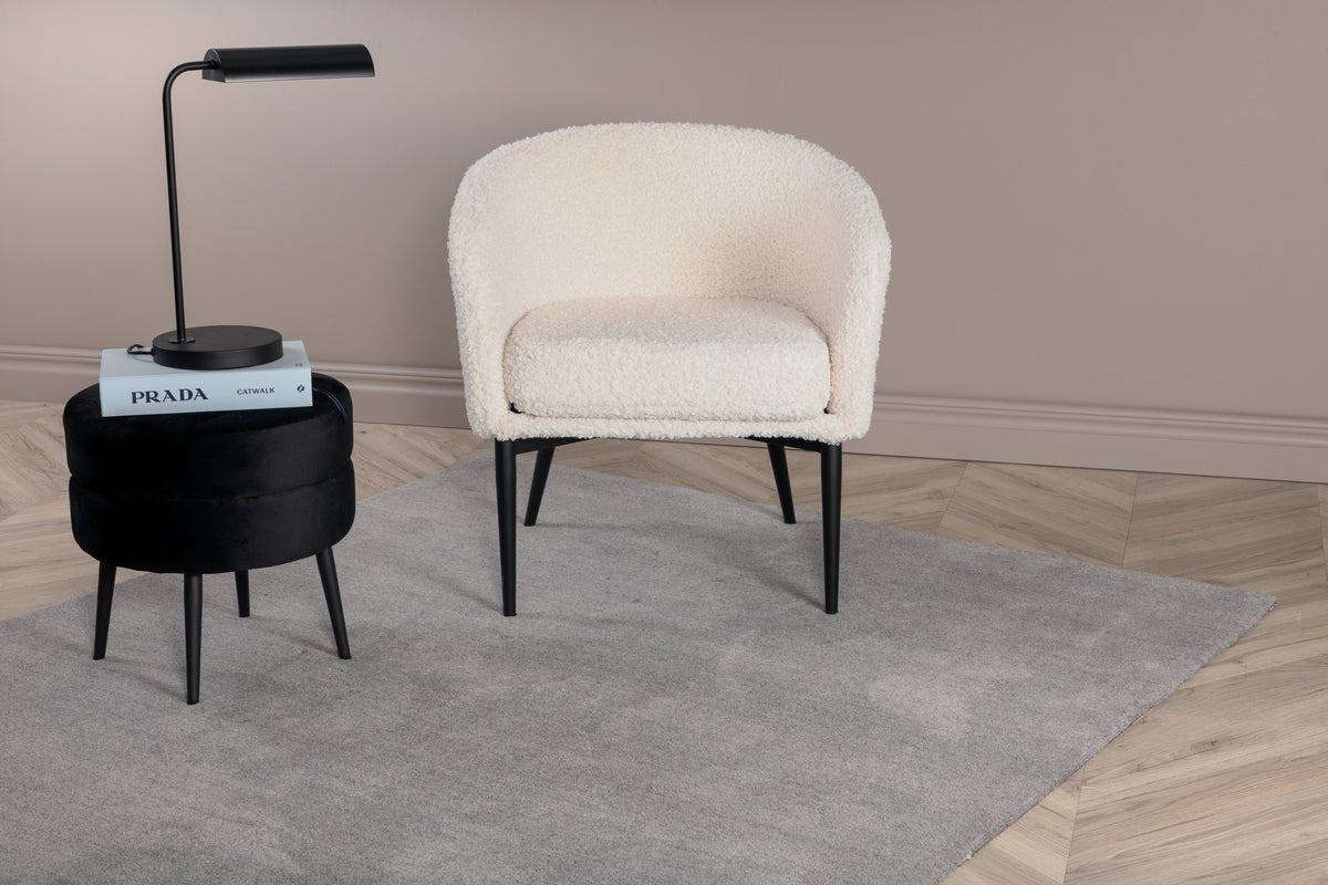 Teppich Nivaro – Kurzflor in Dunkelgrau aus Wolle & Polyester