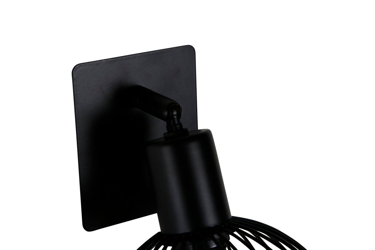 Wall lamp "Holger" – Rounded, black steel shade with elegant wall mount