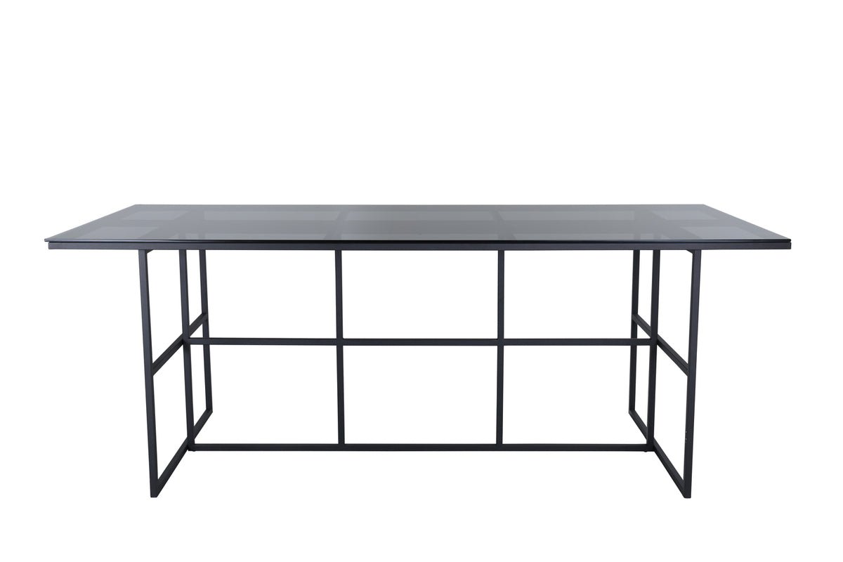 Dining table Life - rectangular dining table in Black made of steel and glass