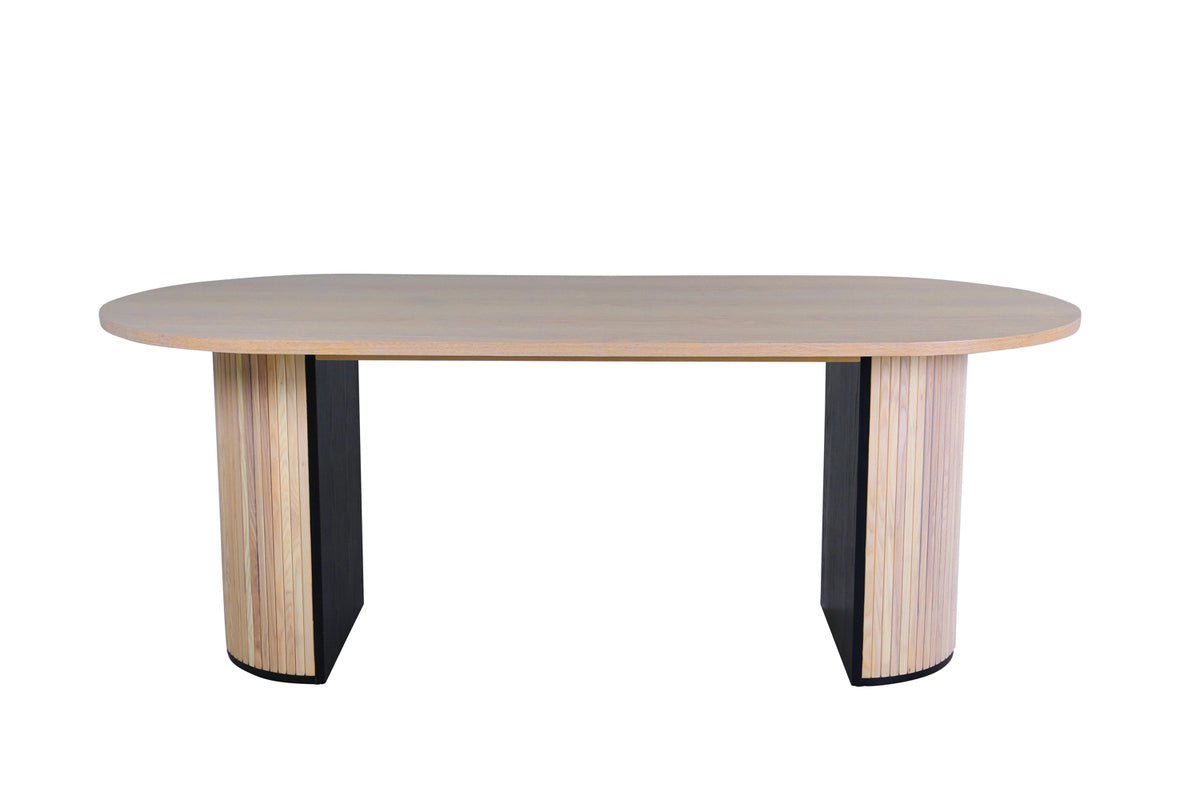 Dining table Moani - with sturdy frame in ribbed design