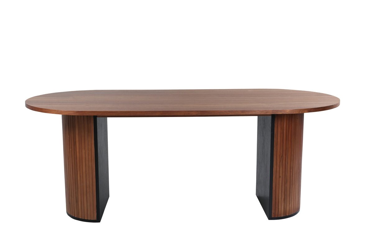 Dining table Moani - with sturdy frame in ribbed design