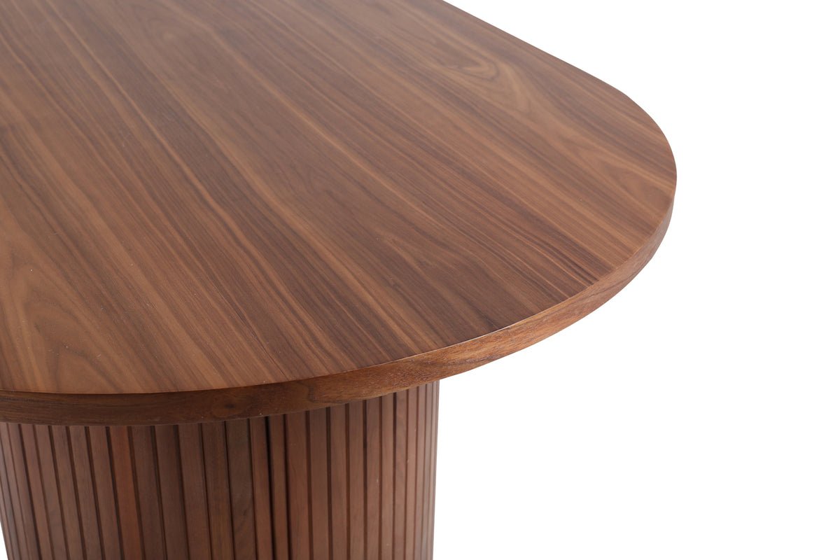 Dining table Moani - with sturdy frame in ribbed design