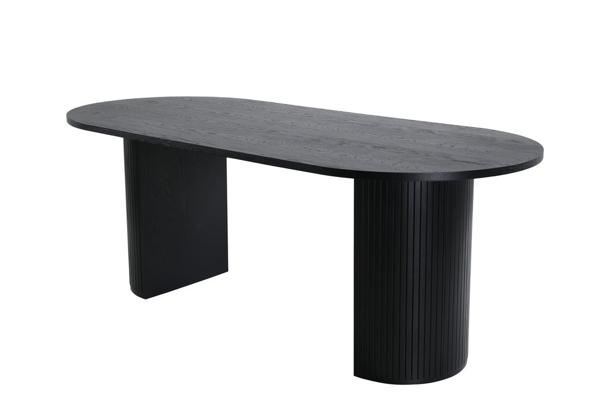 Dining table Moani - with sturdy frame in ribbed design