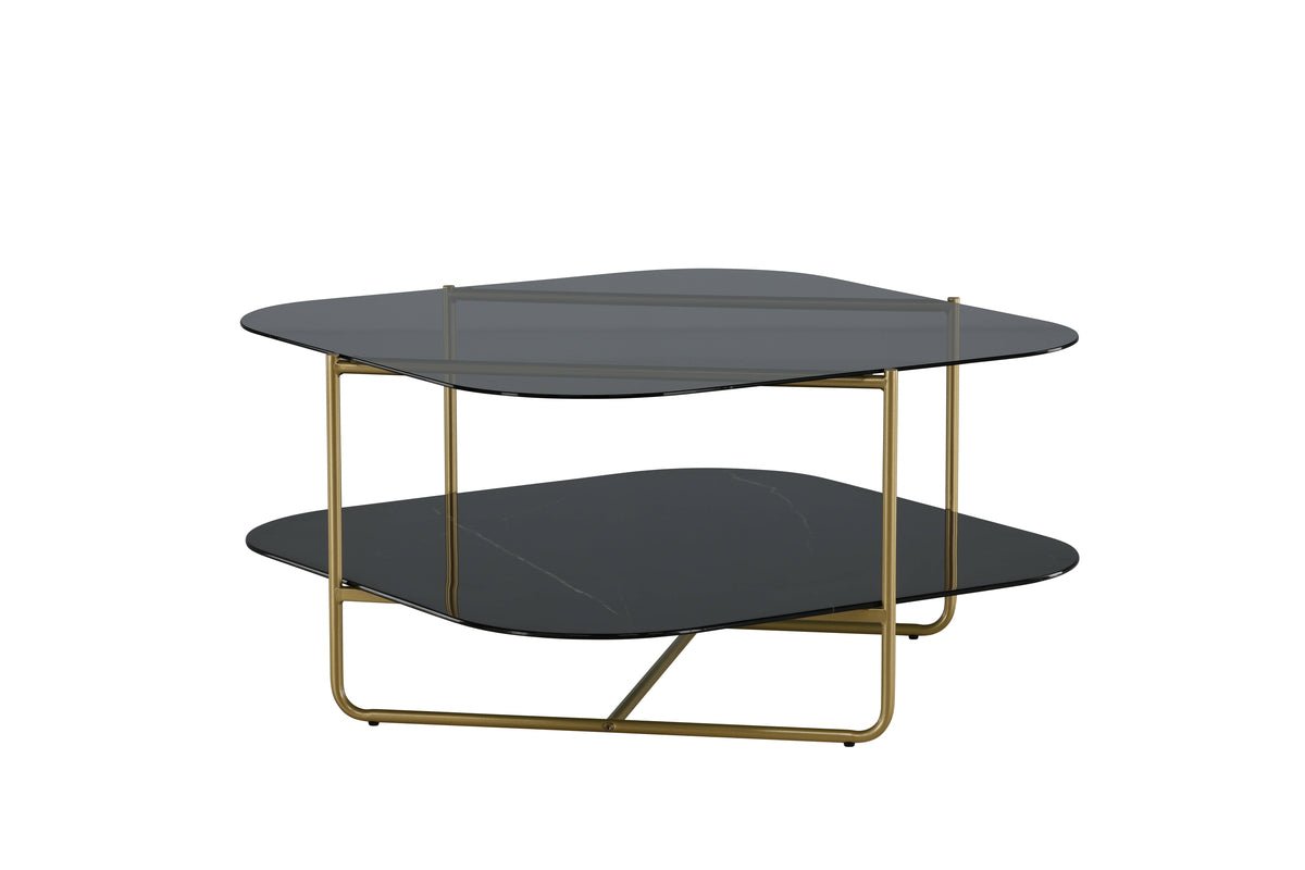 Coffee table Torben - with glass and marble top