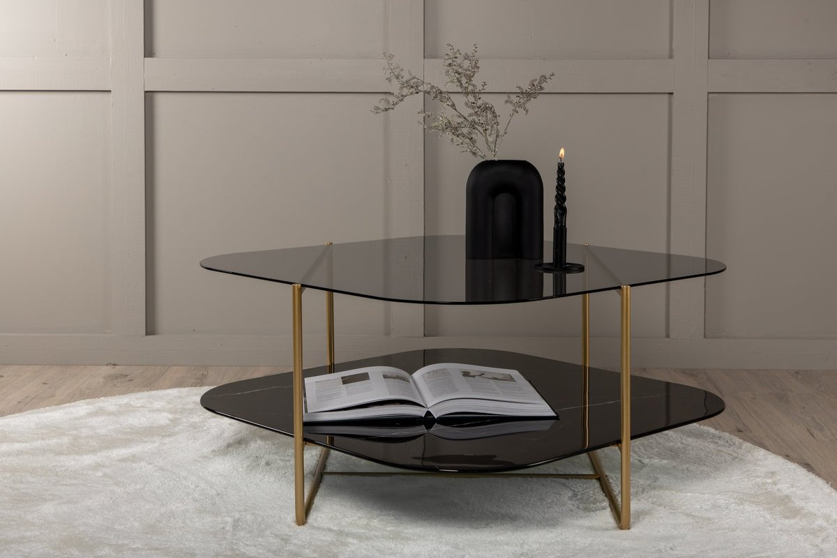 Coffee table Torben - with glass and marble top