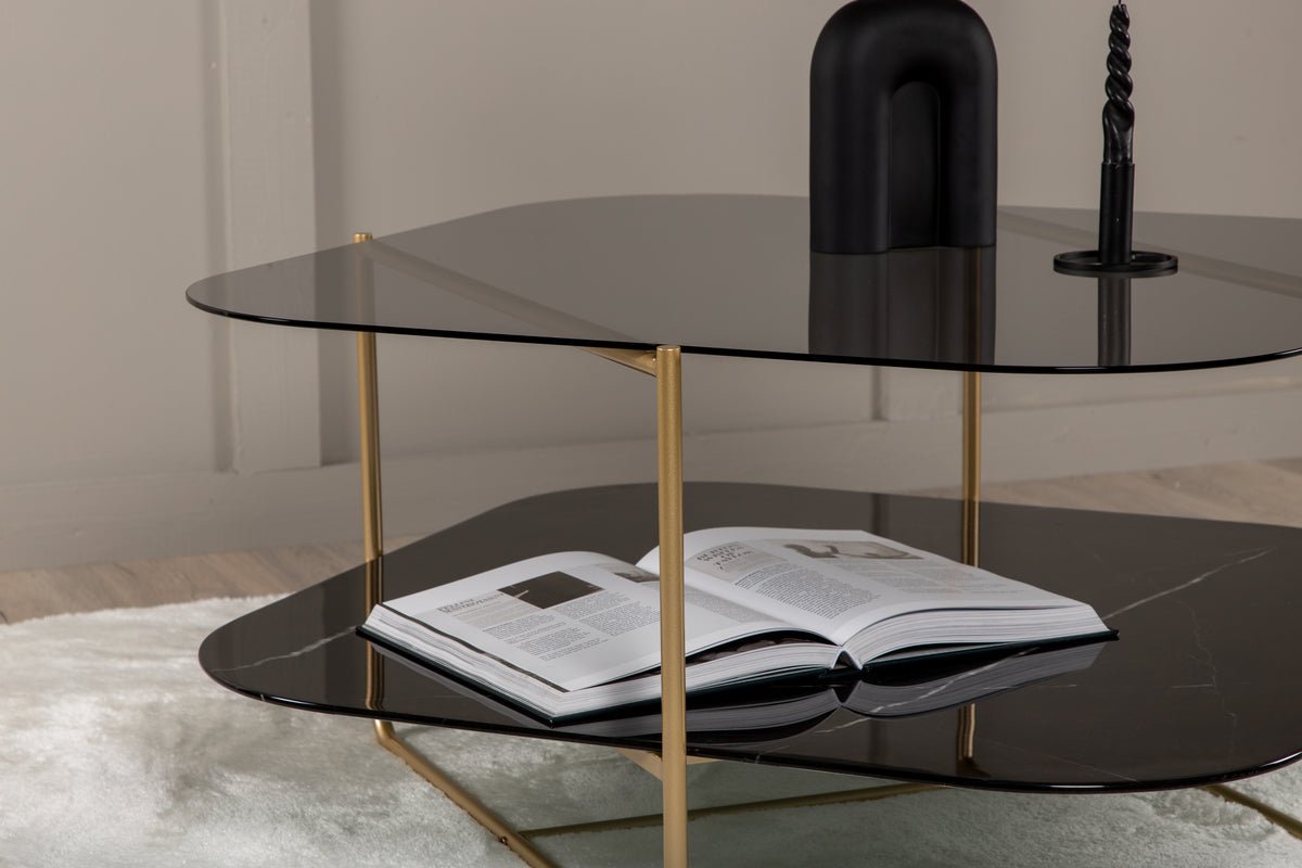 Coffee table Torben - with glass and marble top