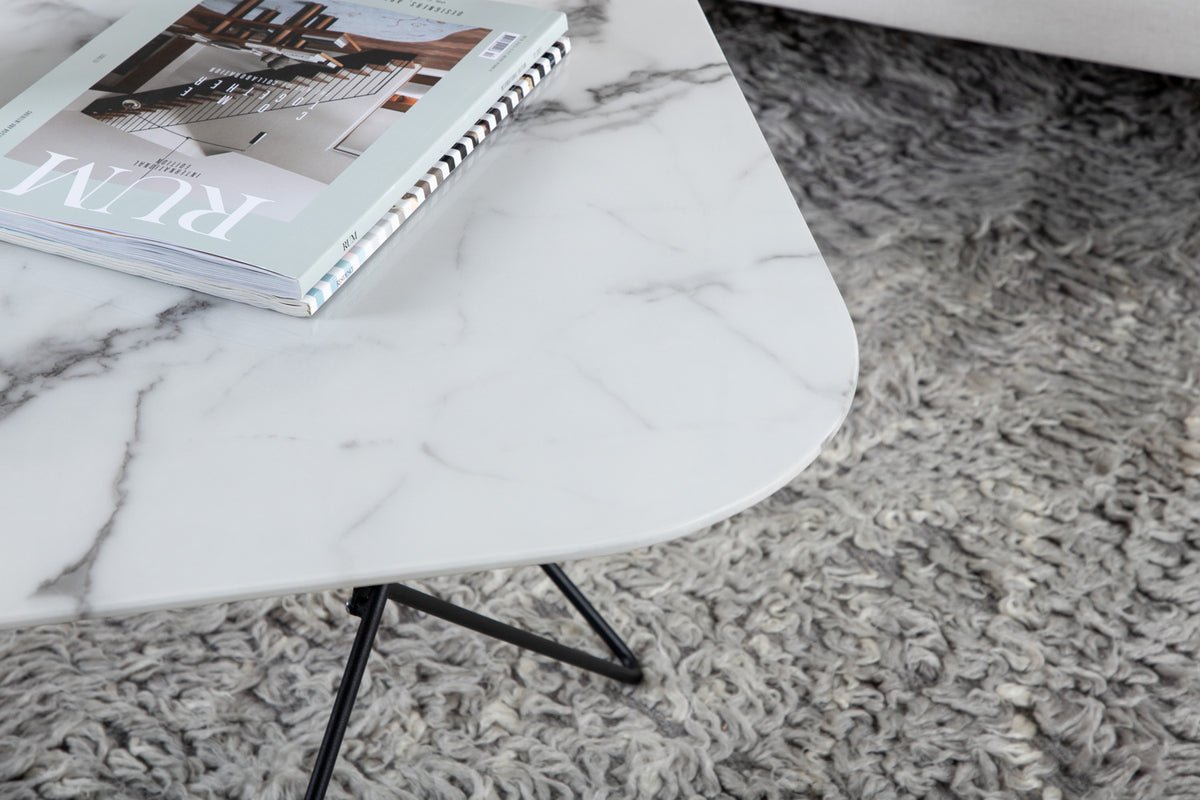 Coffee table Tango - with tabletop made of marble glass
