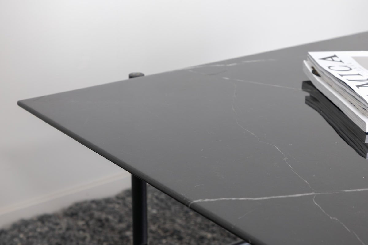 Coffee table Staffan - in black with glass top