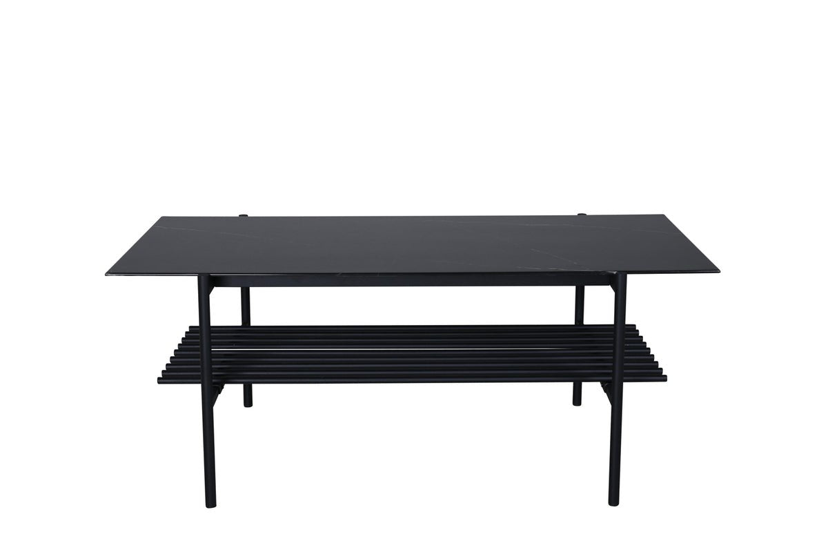 Coffee table Staffan - in black with glass top