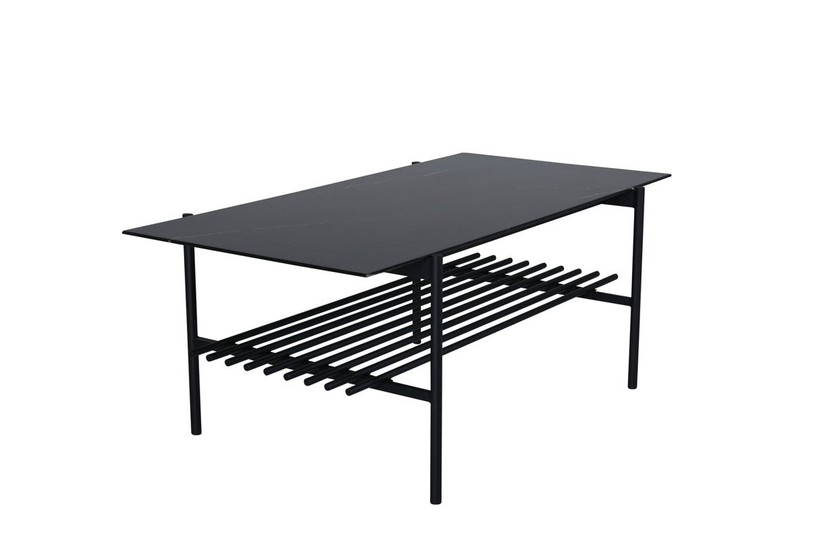 Coffee table Staffan - in black with glass top
